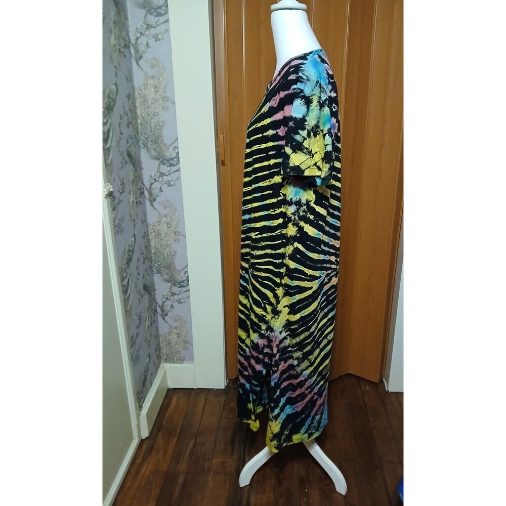 Sacred Threads Tye Dye Long Dress Cover up Skeleton Style  Pattern  Cotton OS - Picture 3 of 10